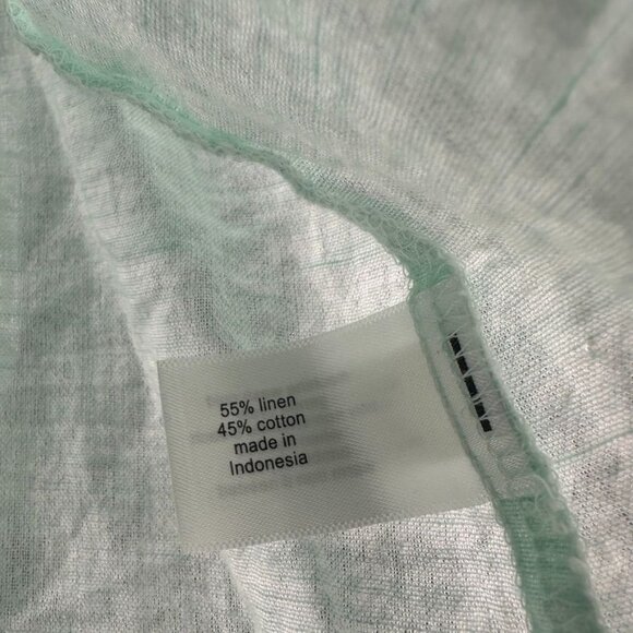 Lane Bryant Sea Foam Green Roll Up Sleeve Plus Size 22/24 Linen Top - Picture 2 of 8